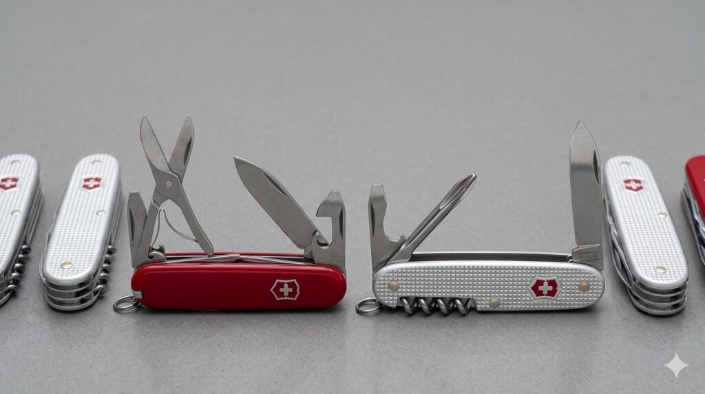 Swiss Army Knife models compared: Classic vs Alox for everyday carry.