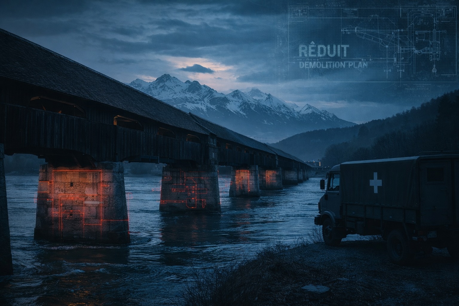 Swiss bridges rigged to blow - Säckinger Rhine Bridge with Cold War demolition traces