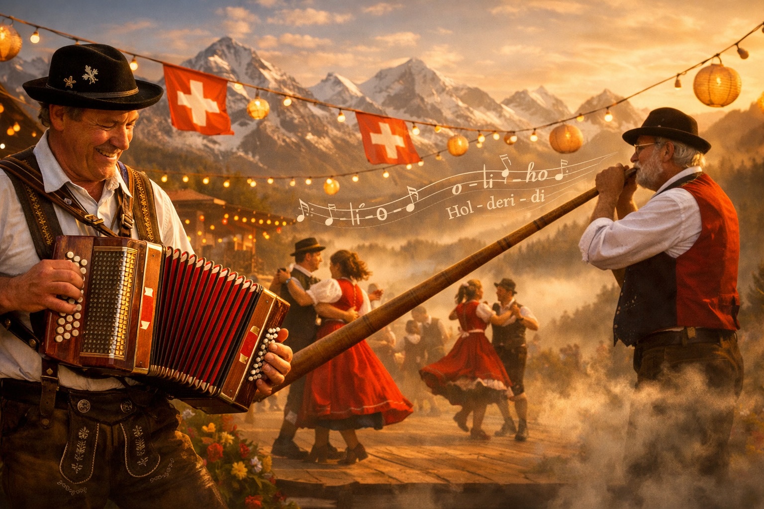 Guide to Swiss traditional music and folklore - alphorn yodel Ländler festival