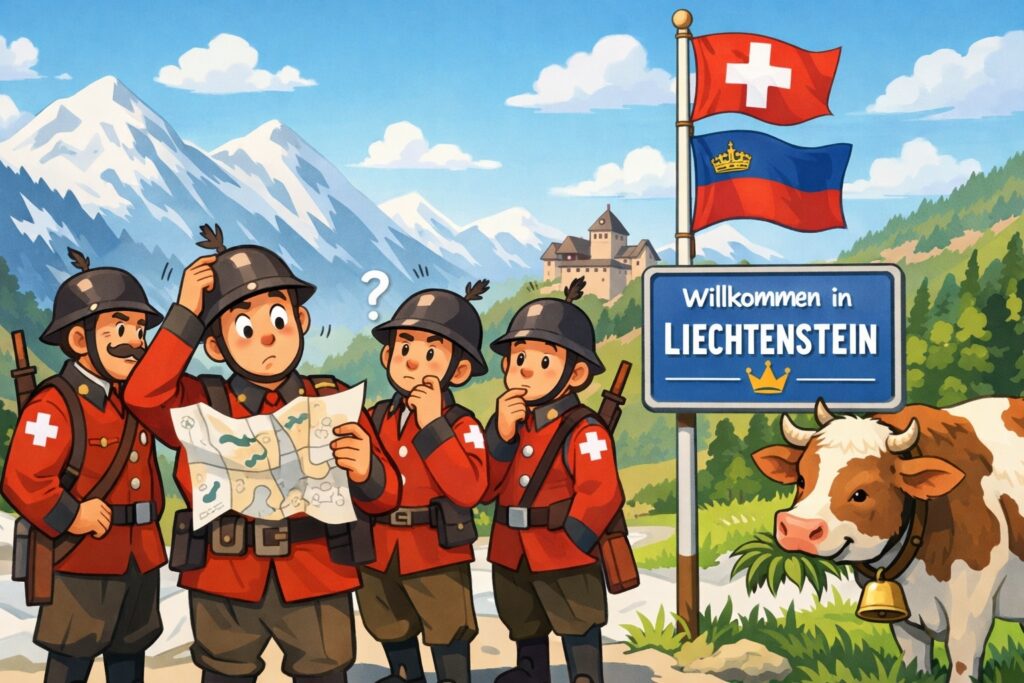 Switzerland invaded Liechtenstein by accident – funny soldiers at border