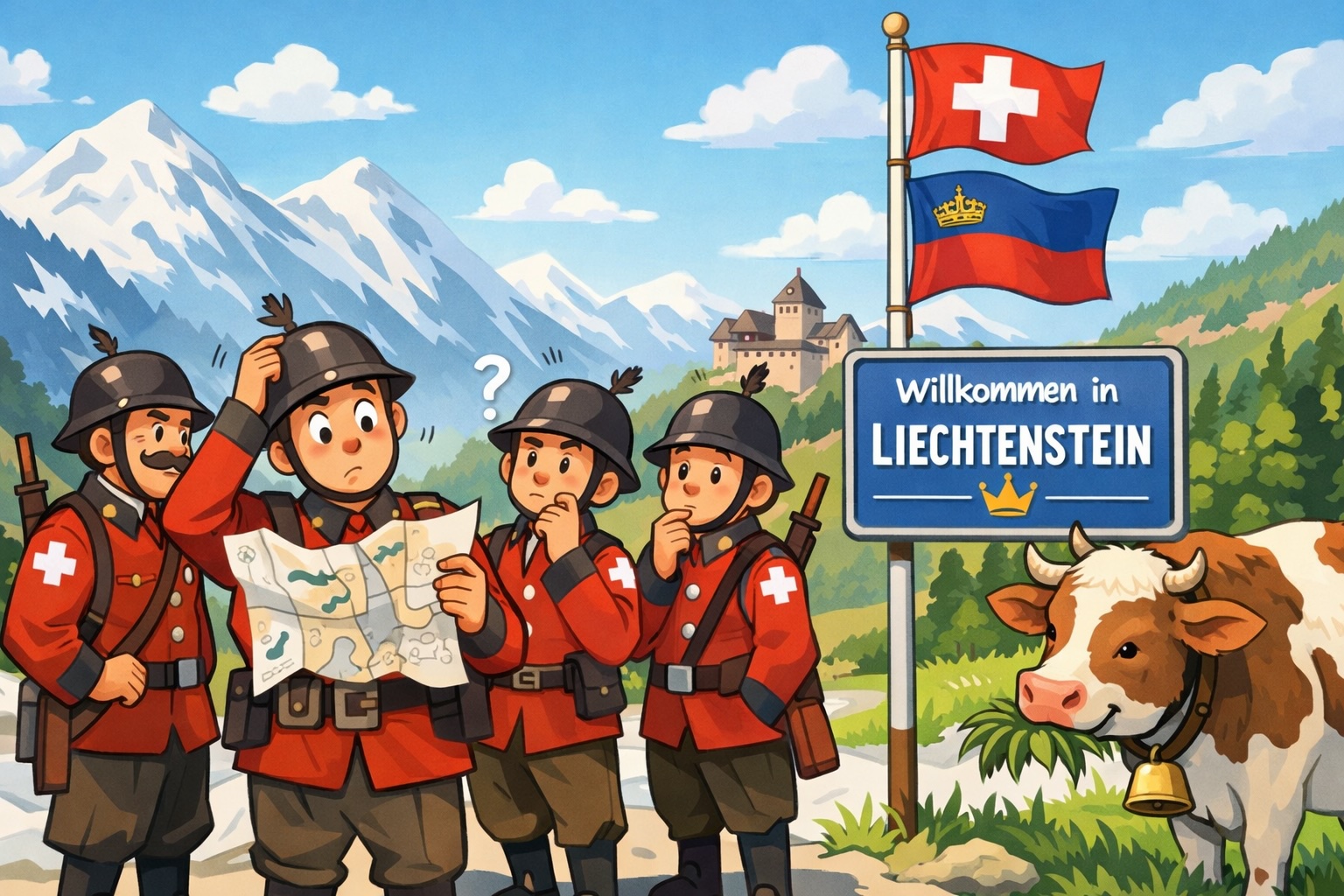 Switzerland invaded Liechtenstein by accident – funny soldiers at border