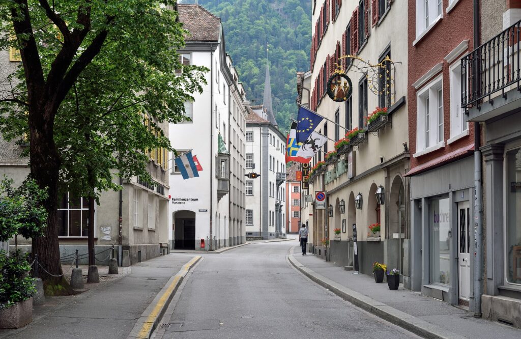 Reichsgasse in Chur's historic old town